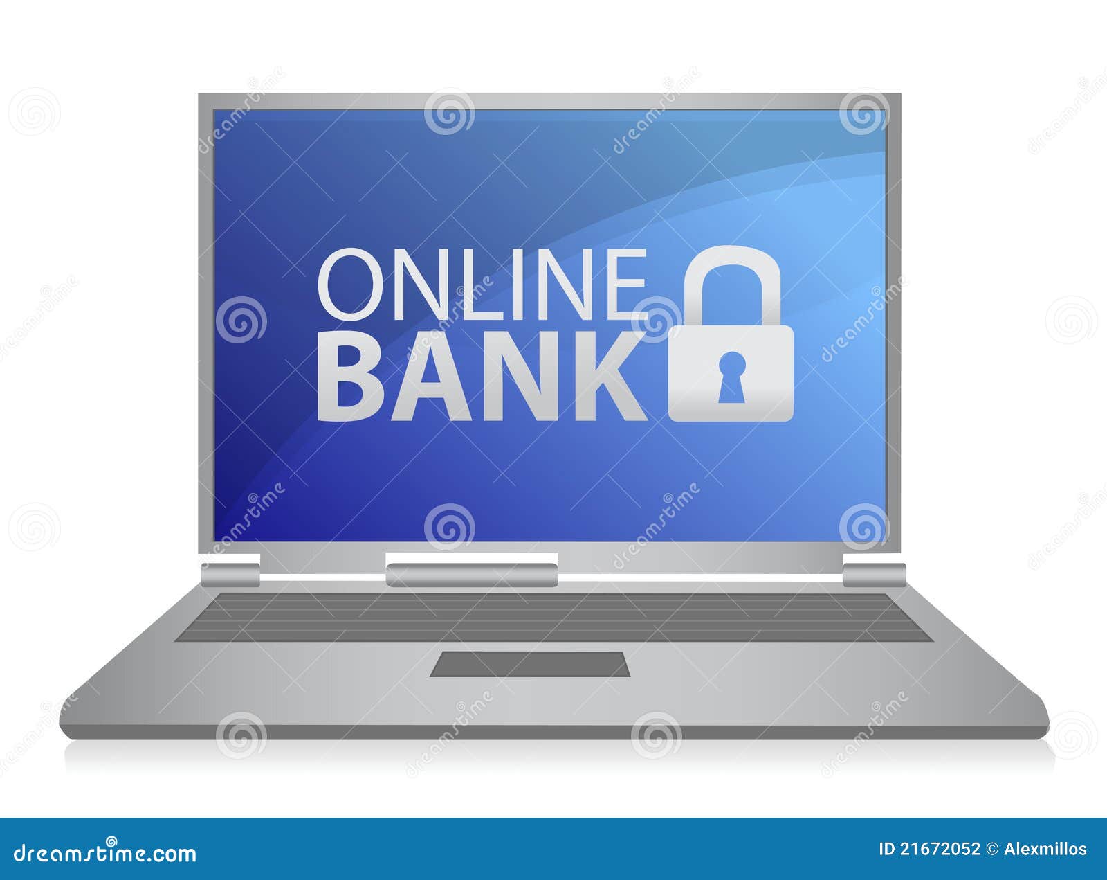Online Bank Laptop Illustration Stock Vector Illustration of secure