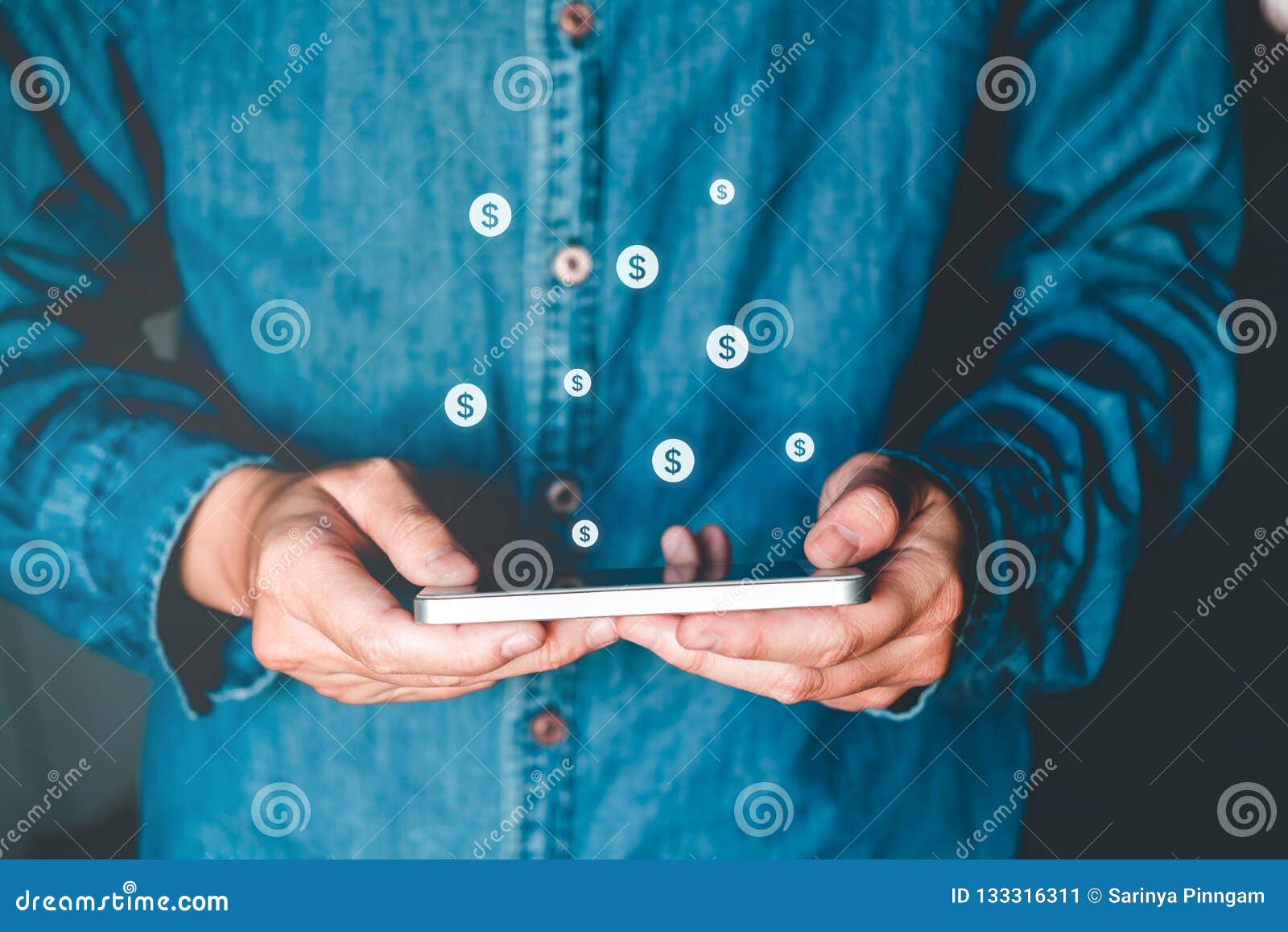 online banking businessman using smartphone with credit card fin