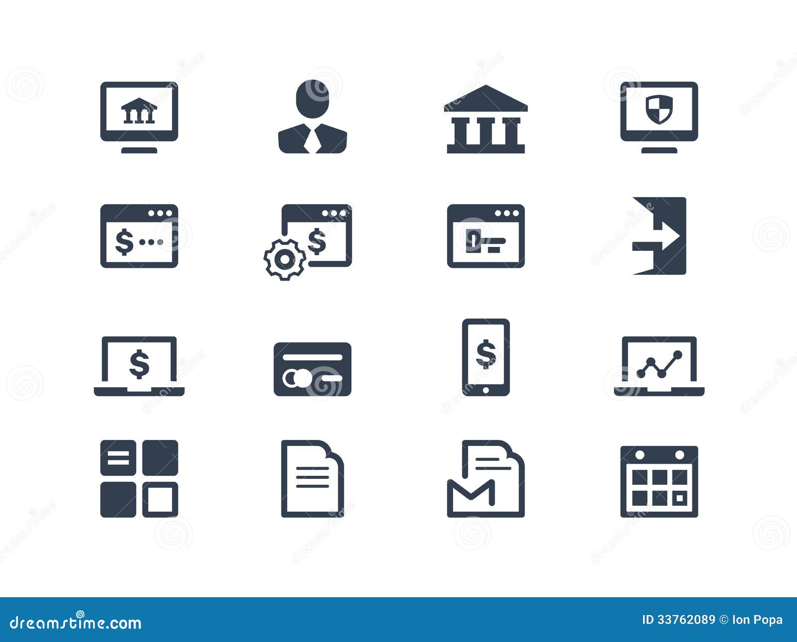 Online Banking Icons Royalty Free Stock Images - Image: 33762089