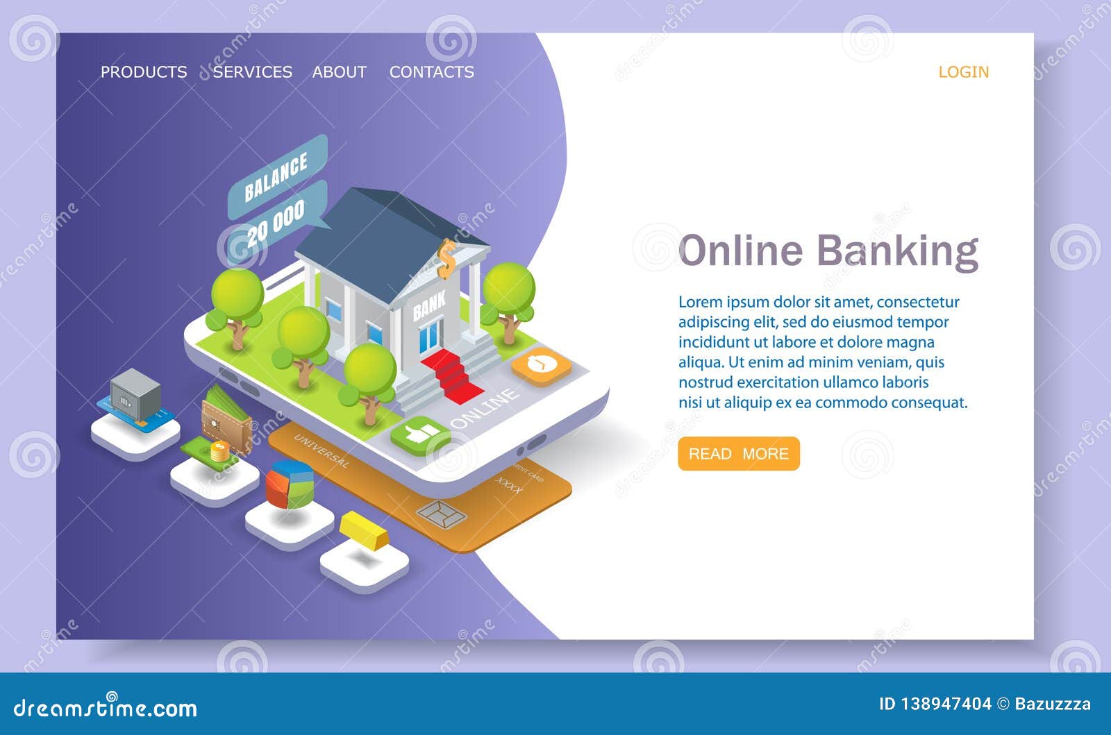 Online Banking Vector Website Landing Page Design Template Stock Vector Illustration Of Login Digital 138947404
