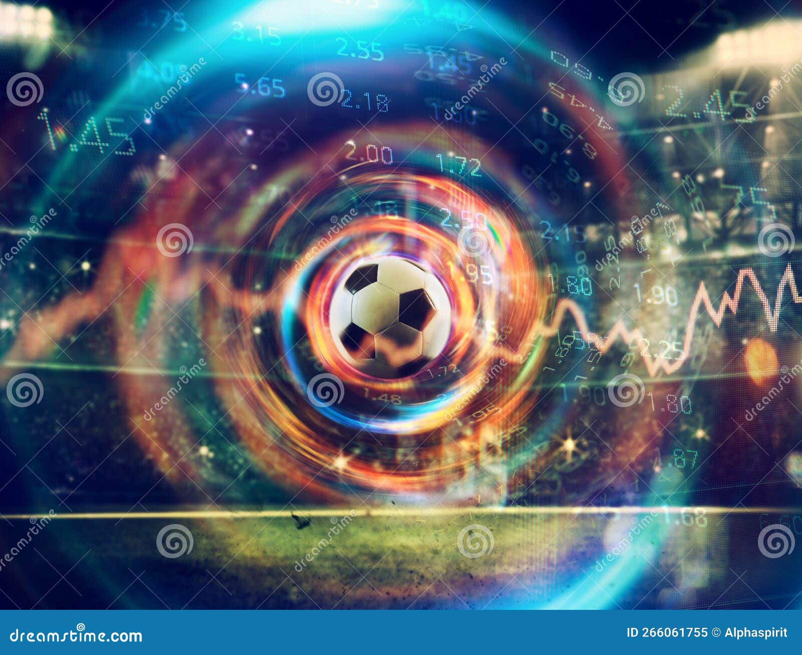 Online Bet and Analytics and Statistics for Soccer Game Stock Image