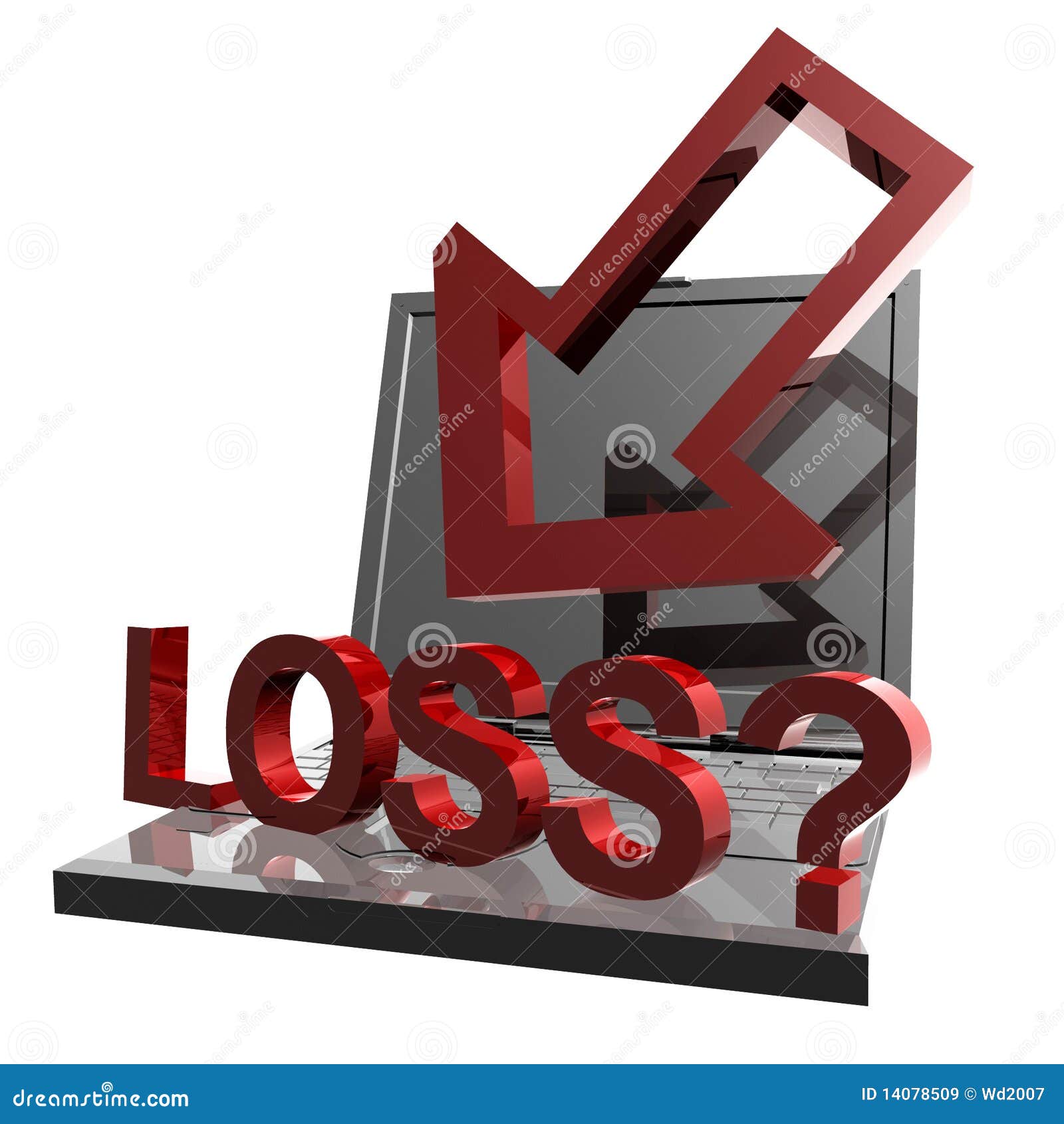 Online Business Loss and Failure Icon Stock Illustration Illustration