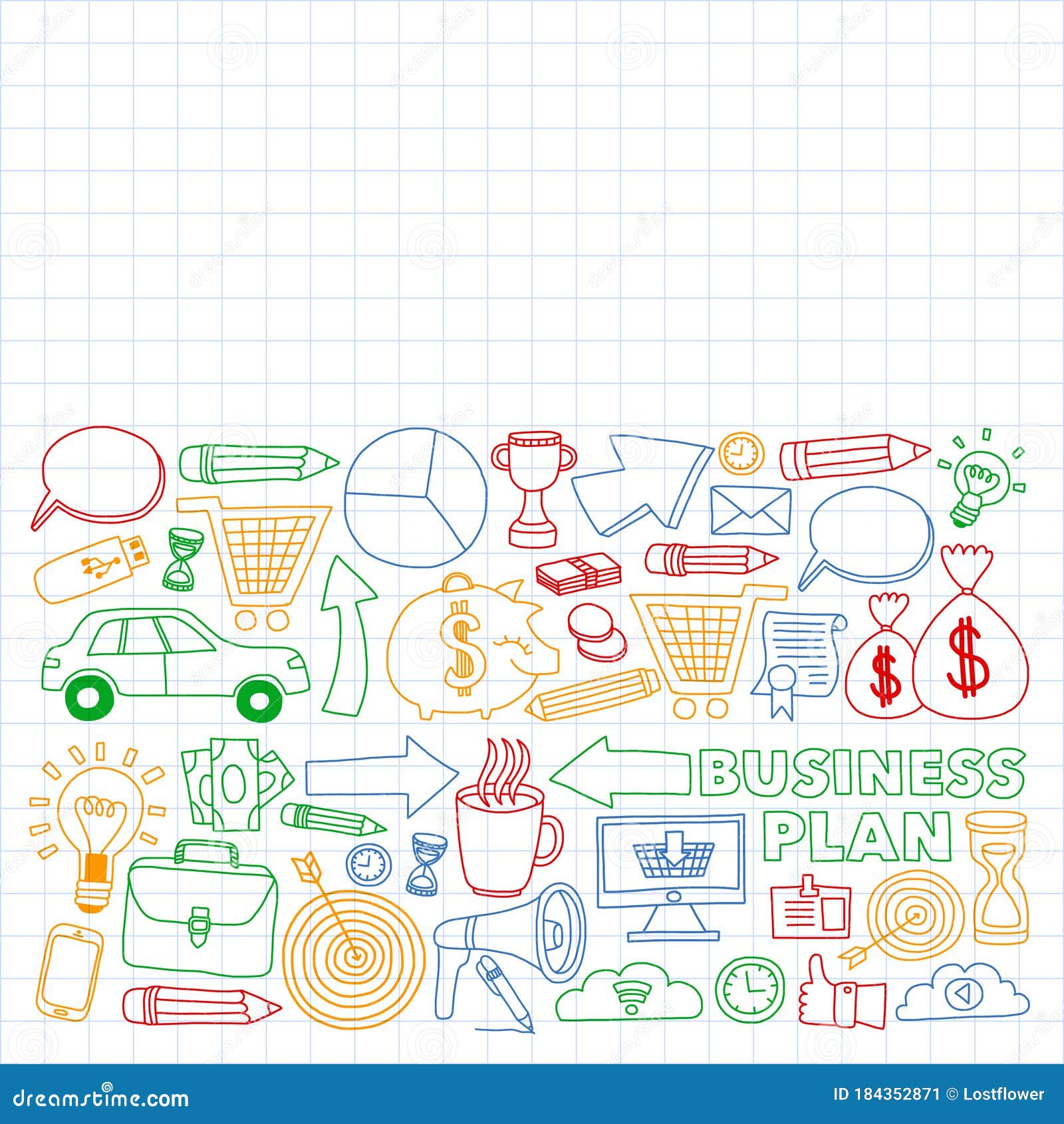 Online Business And Management School Pattern With Finance Icons Projects Organization Risk Development Team Stock Vector Illustration Of Achieve Marketing 184352871