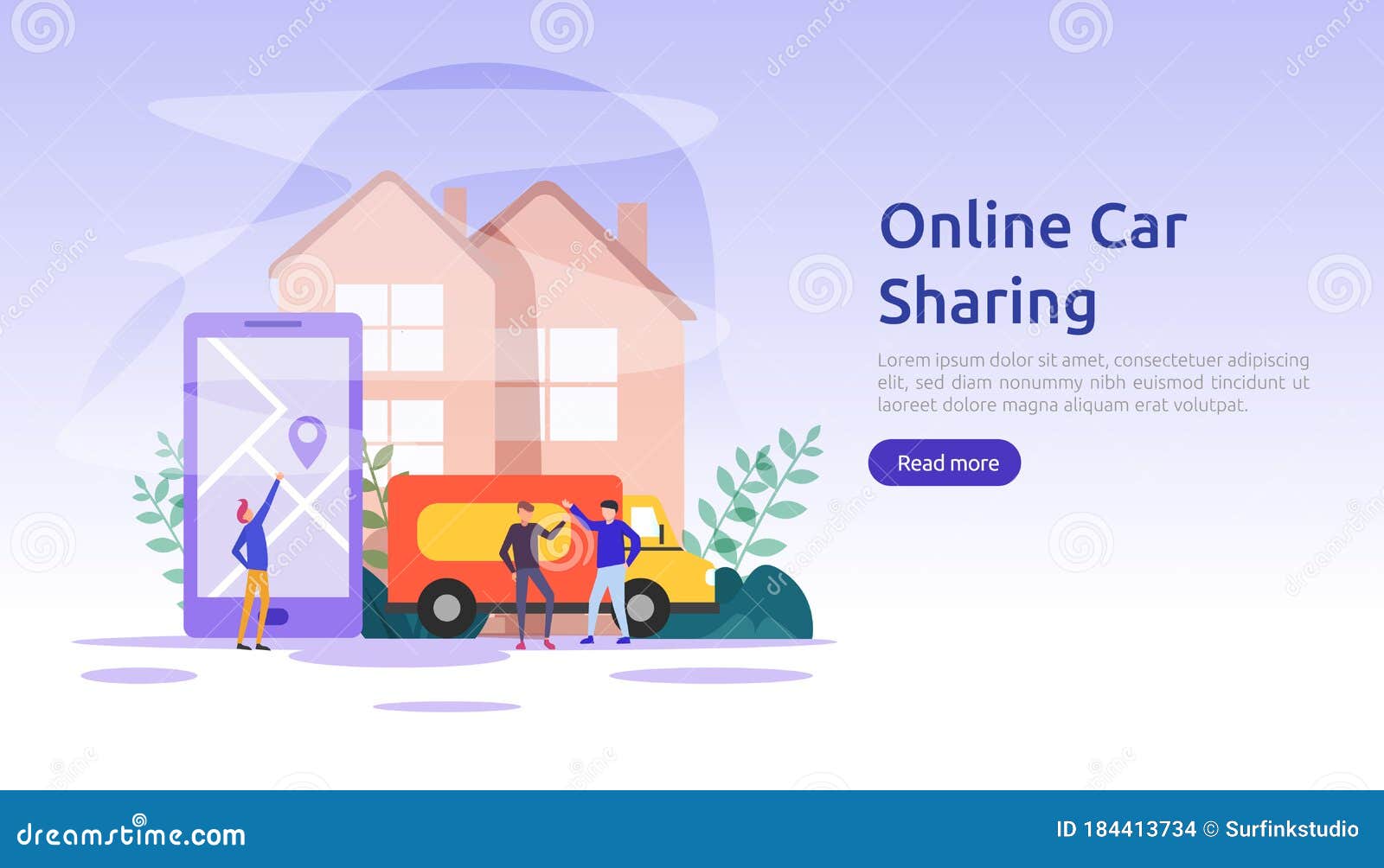 online car sharing or rental concept. mobile city transportation with navigation smartphone, online map, gps and people character