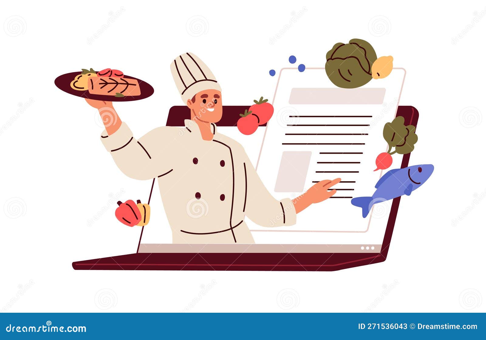 Online Cooking Course, Internet Recipe. Virtual Digital Culinary School Concept Stock 