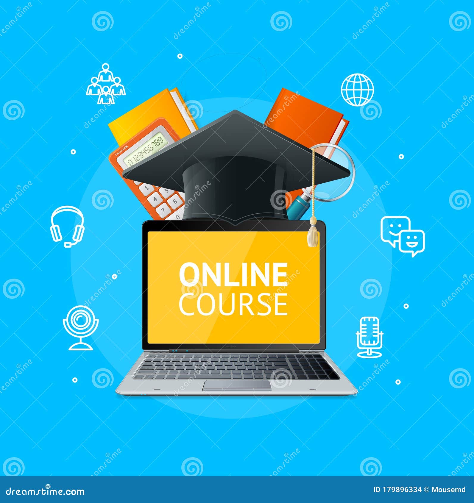 Download Online Course Education Concept With Realistic Detailed 3d ...
