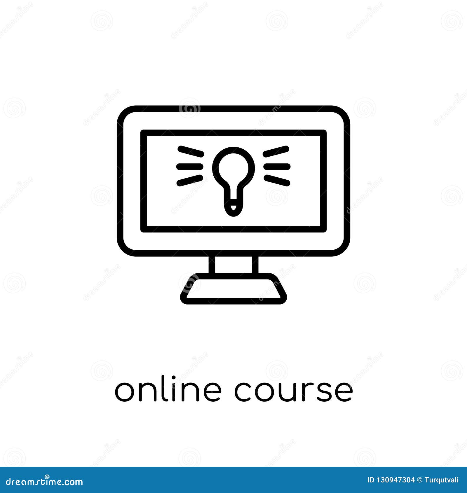 Download Online Course Icon. Trendy Modern Flat Linear Vector ...