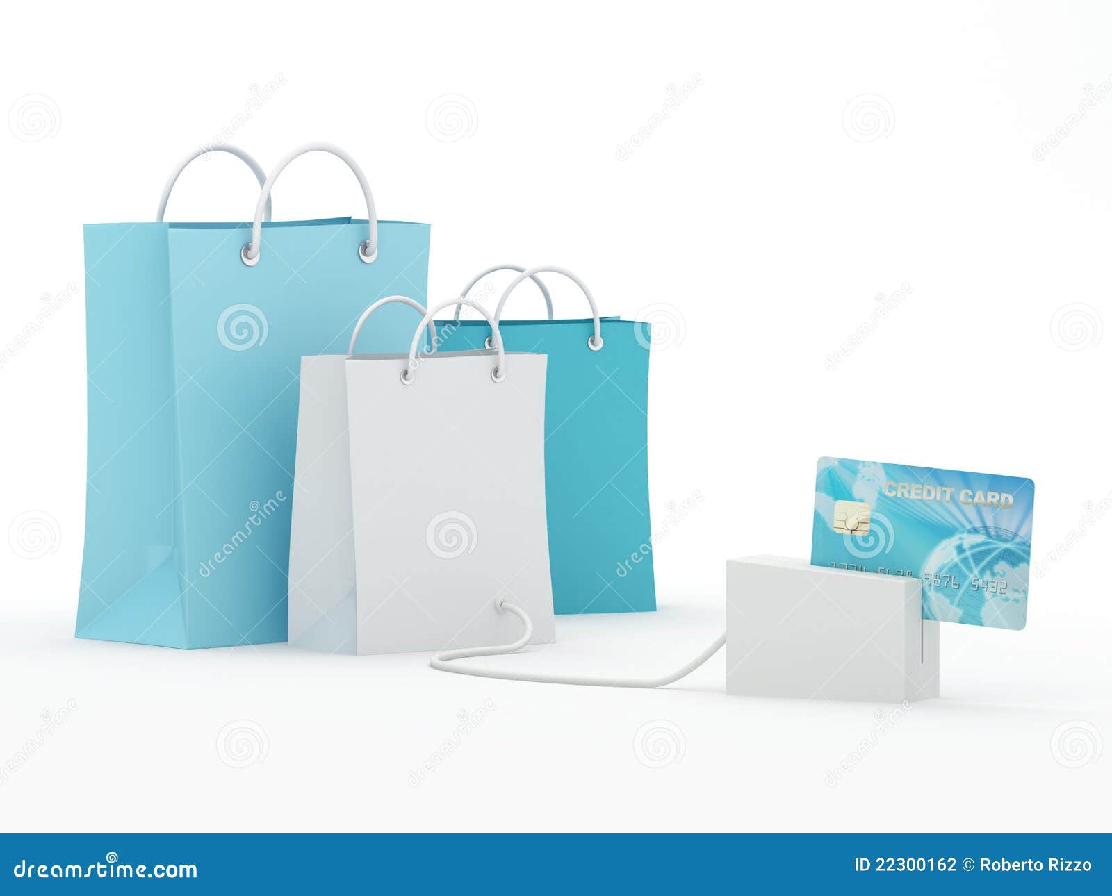Online Credit Card Purchase Stock Illustration Illustration of line, blue 22300162