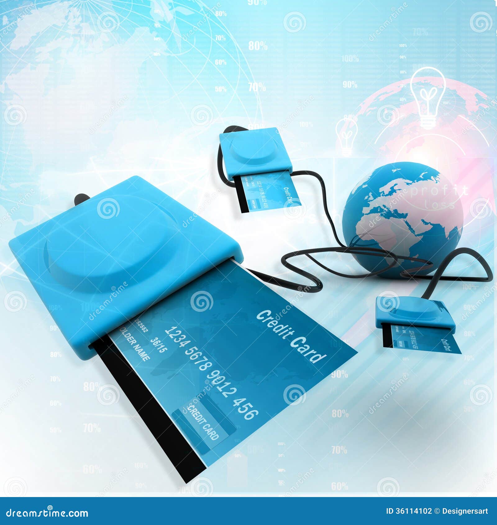 Online Credit Card Purchase Stock Illustration Illustration of electronic, design 36114102