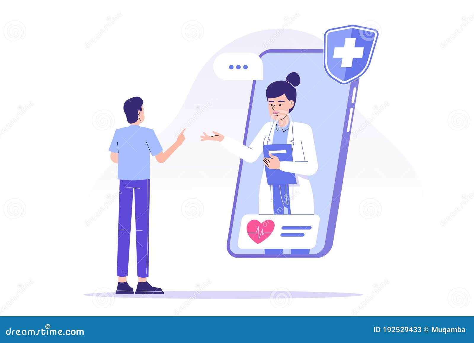 Telemedicine Concept Banner. Female Patient Consulting Doctor