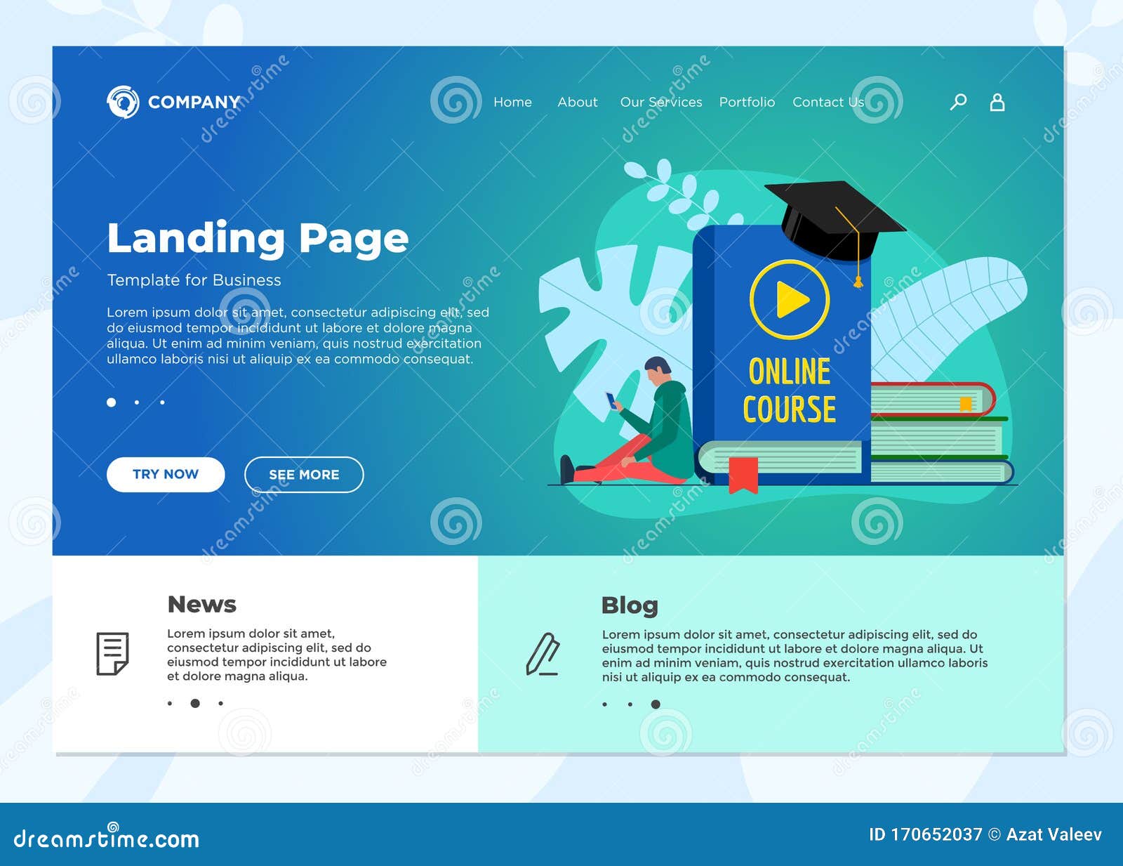 Download Online Education Course Landing Page Template. E-learning ...