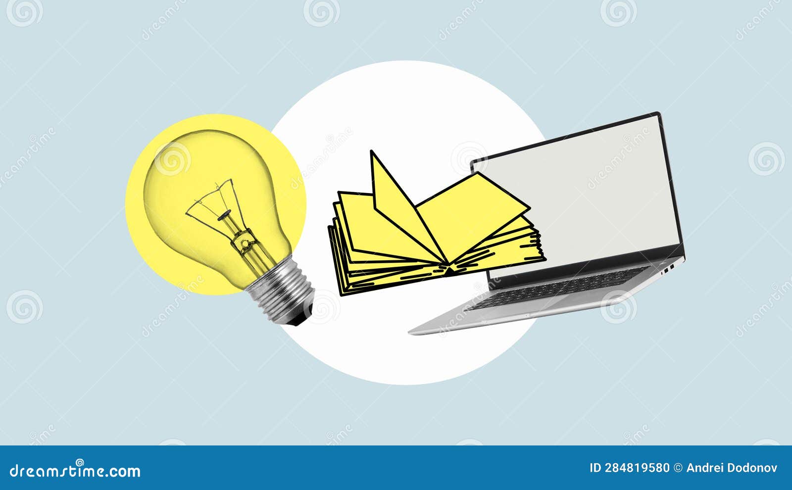 online education. online courses and e-learning. digital lecture concept. photo of laptop, book and lamp