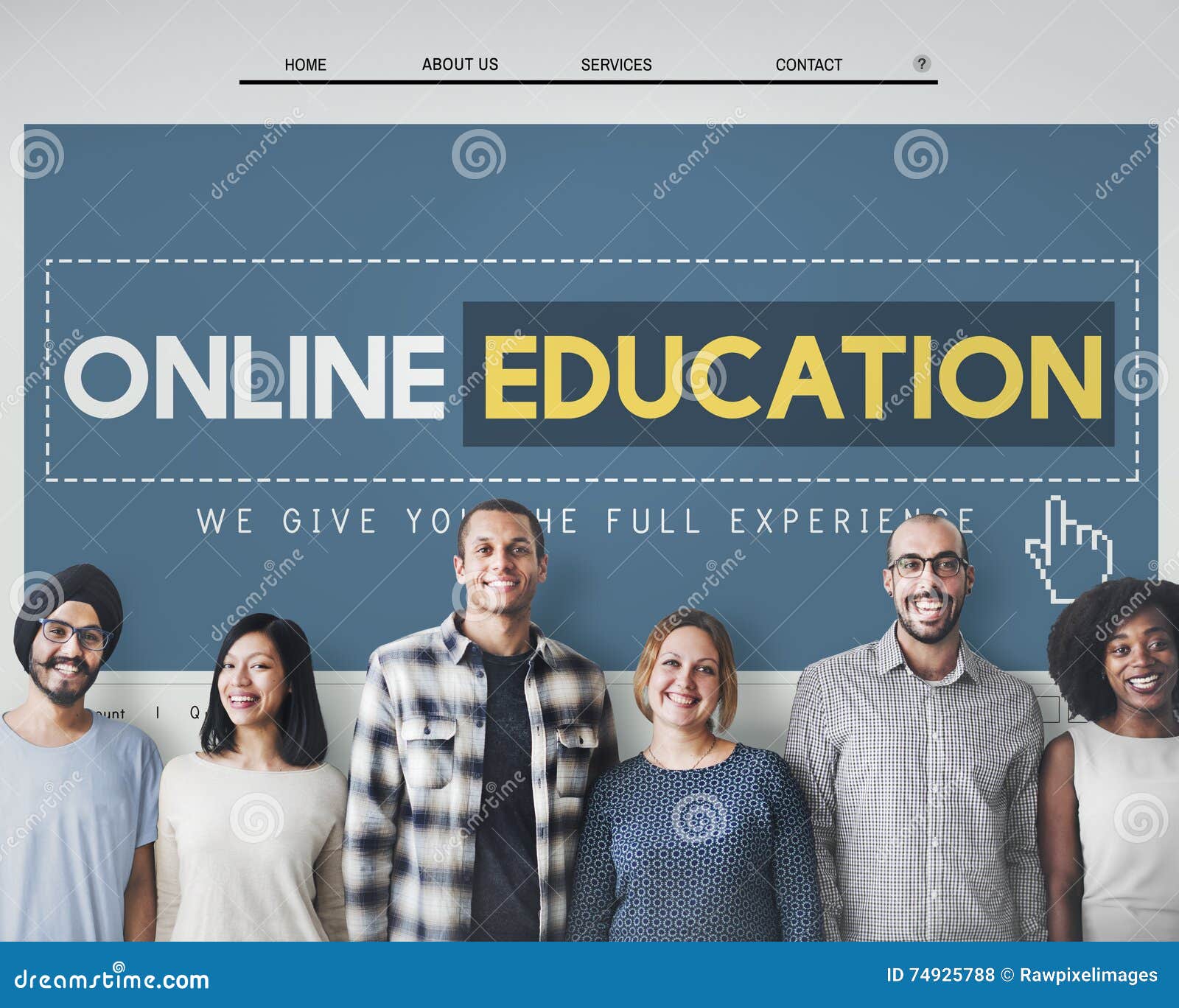 online education homepage e-learning technology concept