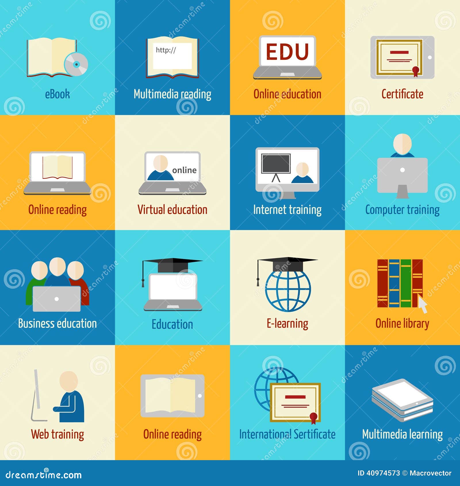 Ebook - Free education icons