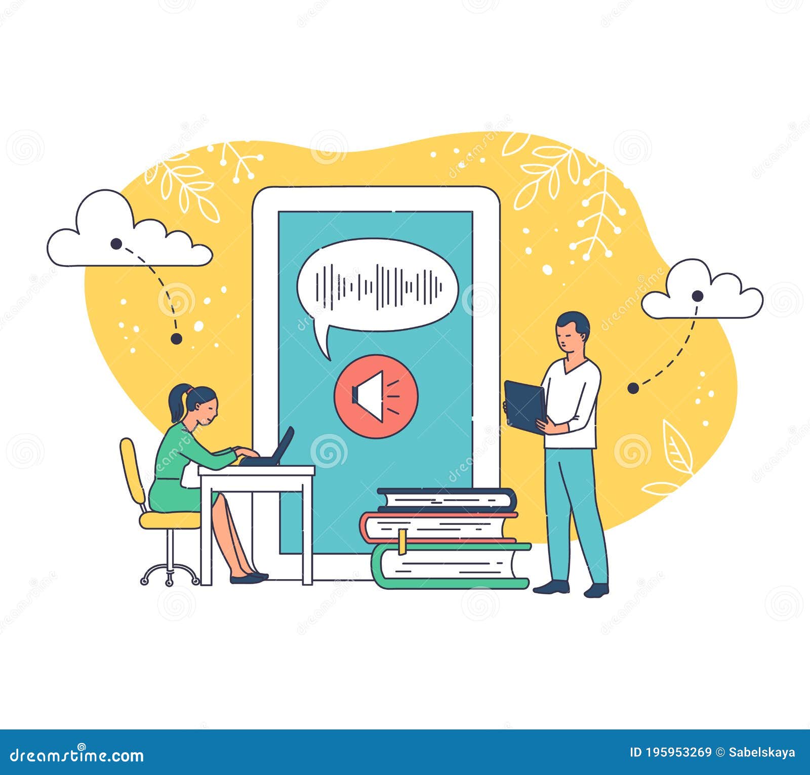 Online Education Poster Concept with Cartoon People Learning on Devices  Stock Vector - Illustration of tablet, internet: 195953269