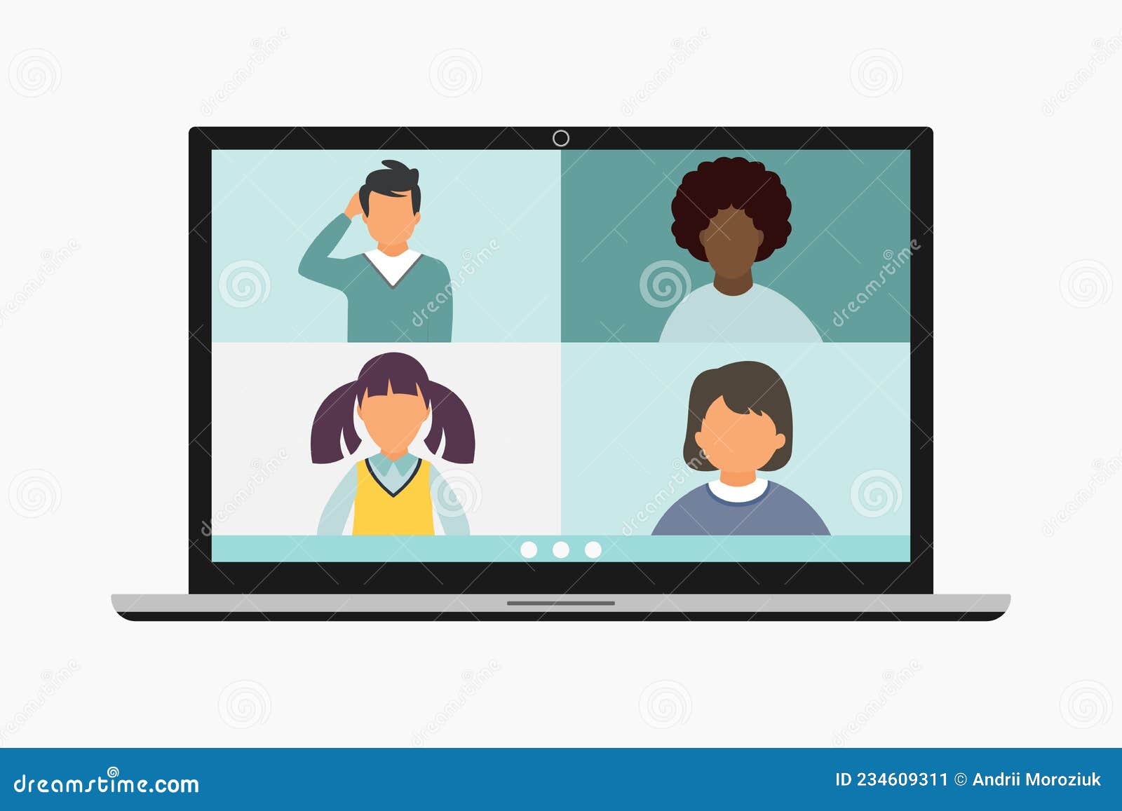 Online Education. Zoom School Stock Illustration - Illustration of