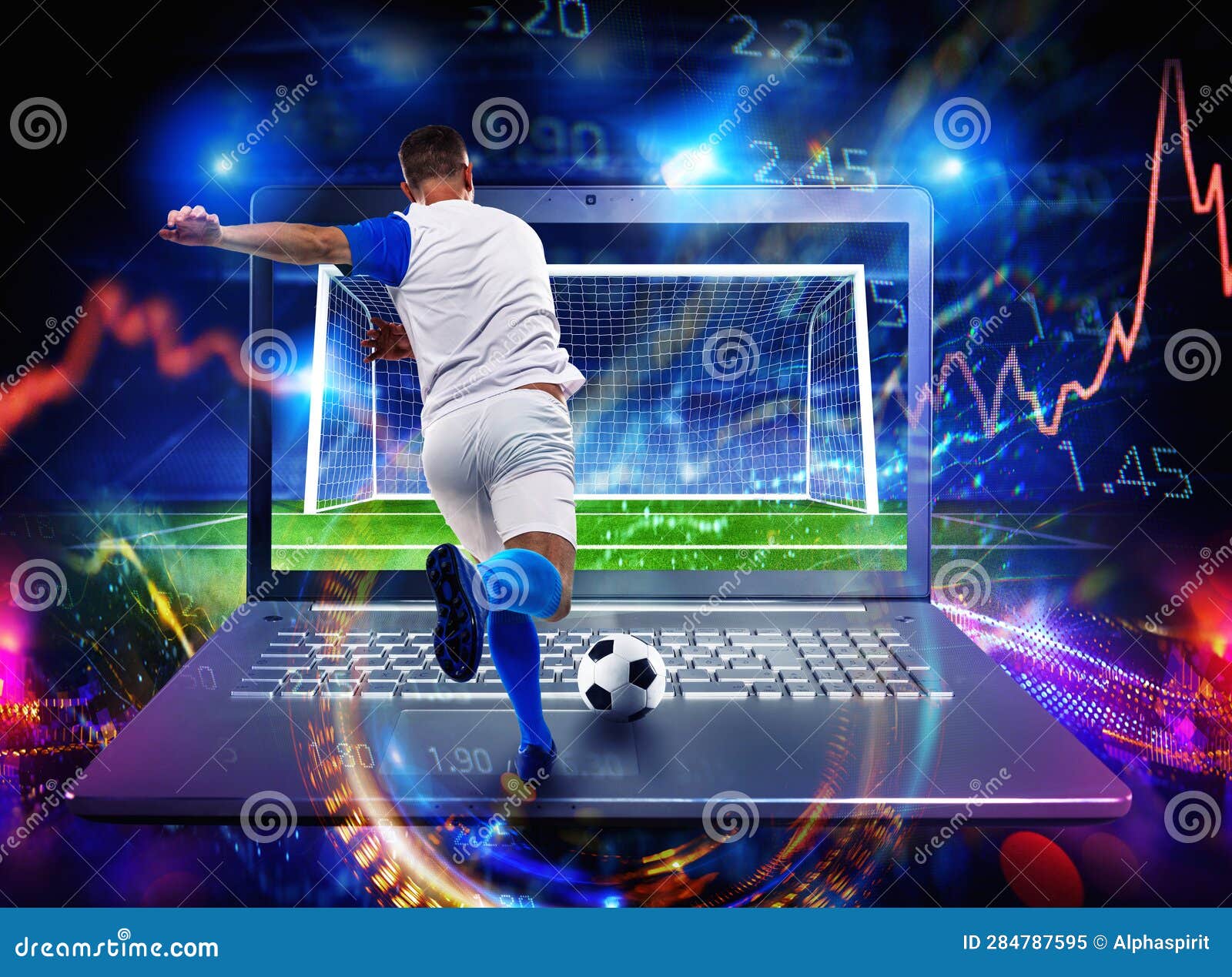 Online Football Bet and Analytics and Statistics for Soccer Game Stock