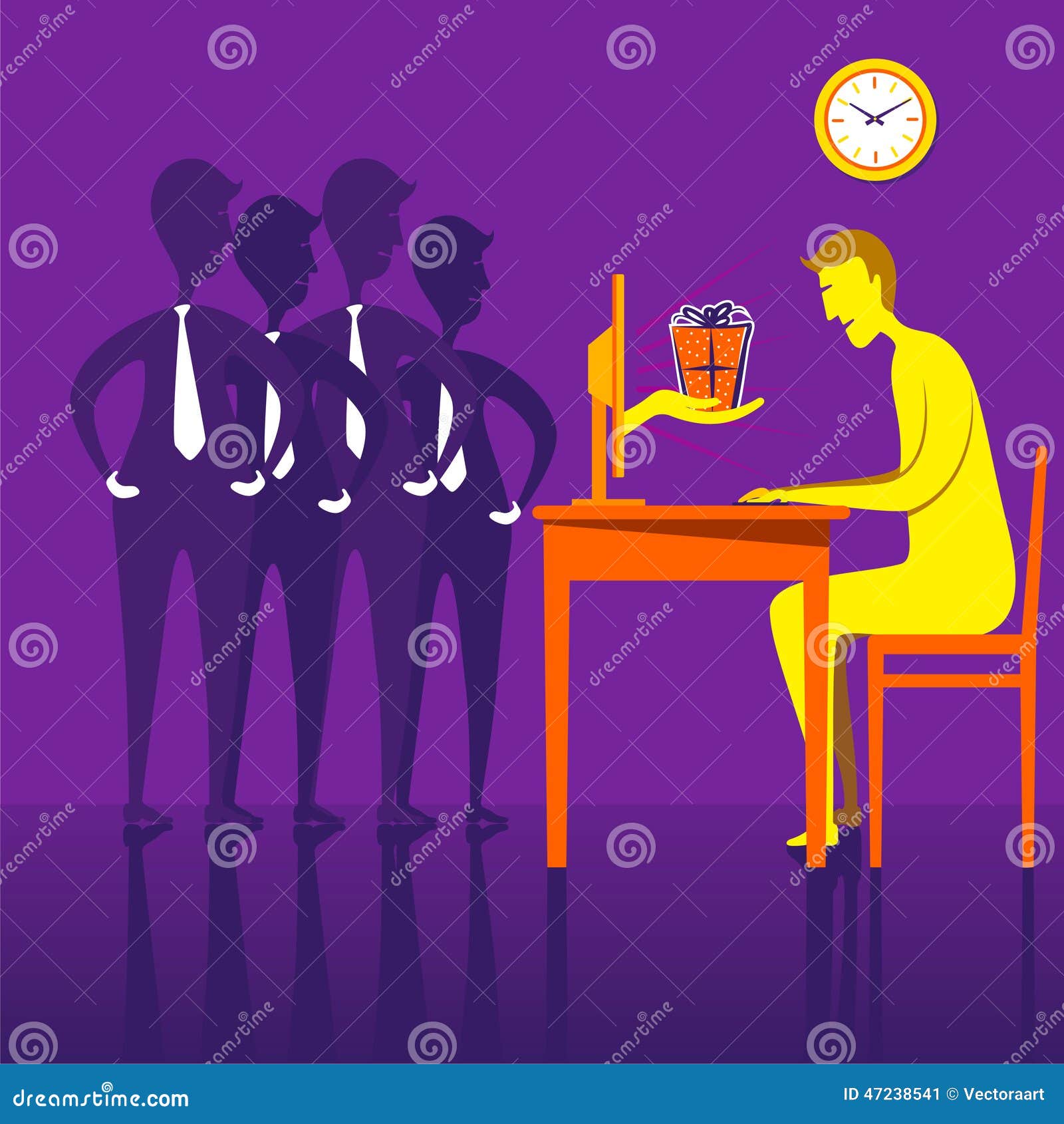 Online Gift Giving Concept Design Stock Vector Illustration of