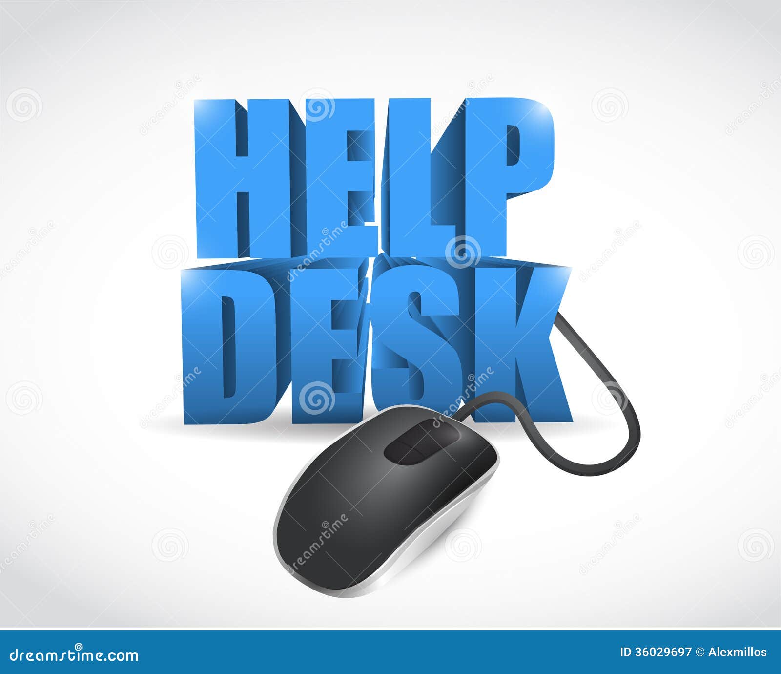 Online Help Desk Sign Illustration Design Stock Illustration