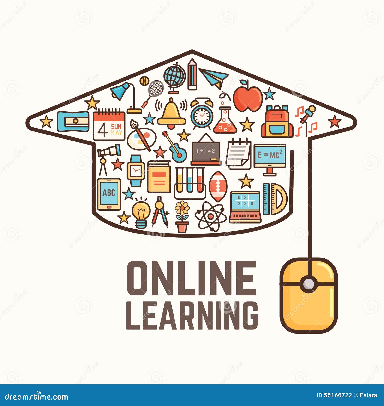 Online learning concept stock vector. Illustration of ...