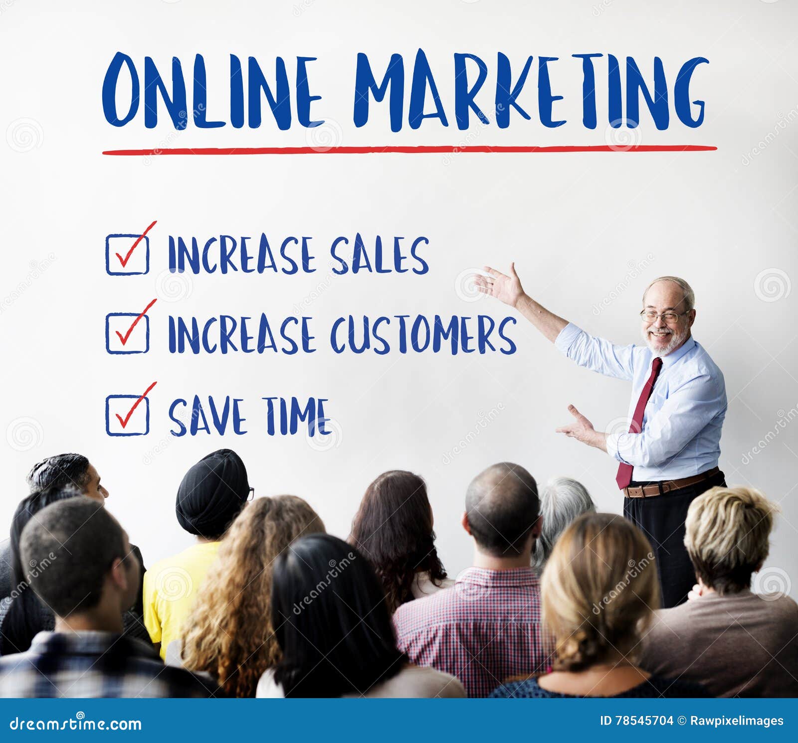 online marketing aims plan strategy concept