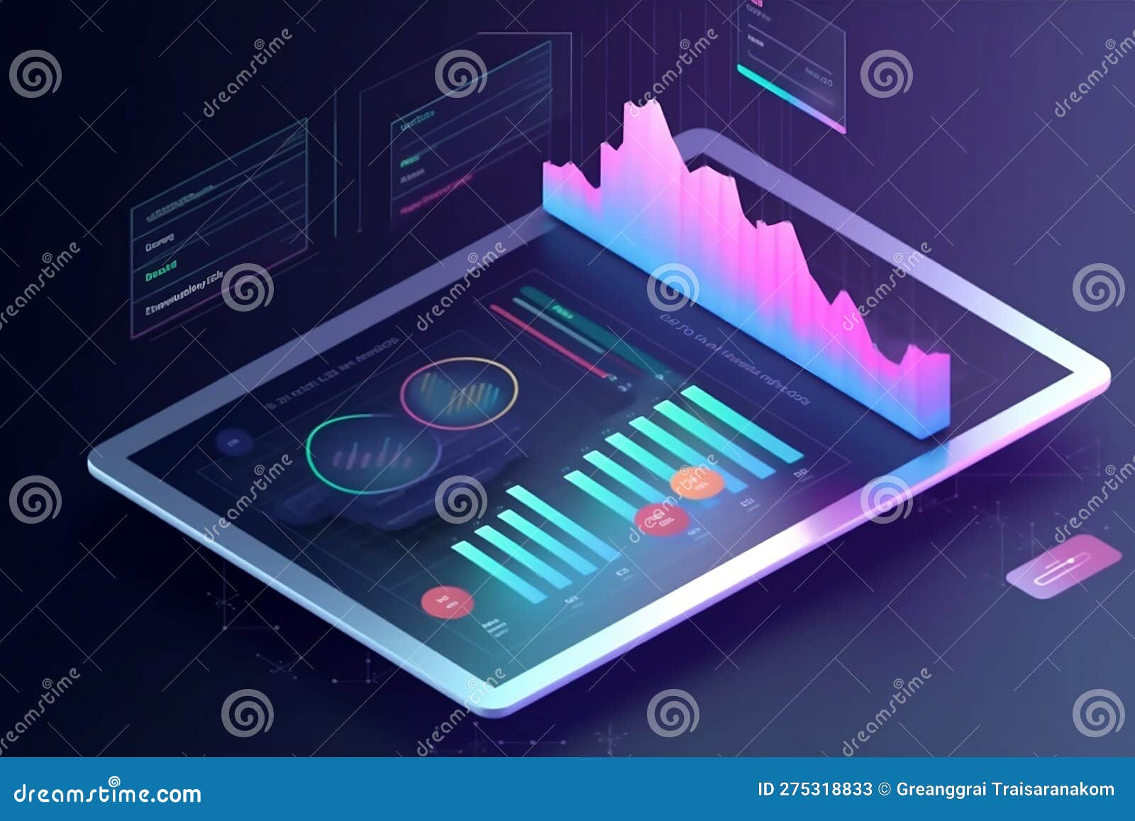 Online Marketing. Financial Report Chart. Data Analysis. Data