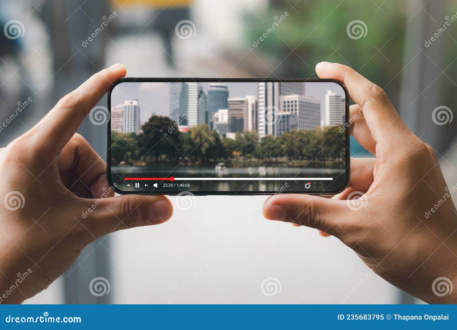 Online Movie Streaming with Smartphone Stock Image