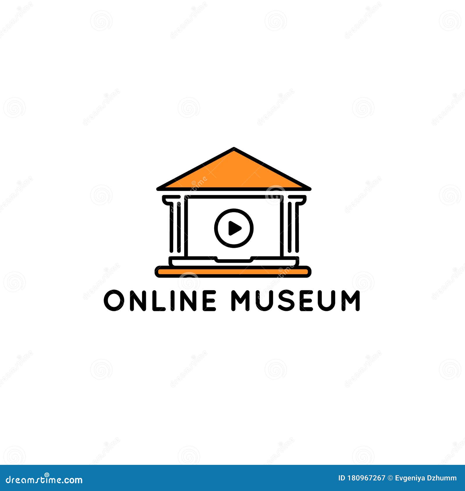Online Museum Logotype Template. Interactive Museum