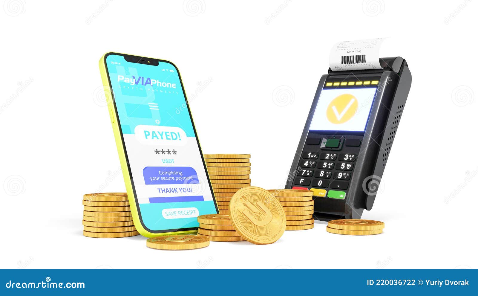 Online Payment Terminal and Phone Concept. Pos Terminal for Cryptocurrency  Contectless Payment Transaction with Mobile Stock Illustration -  Illustration of transaction, finance: 220036722