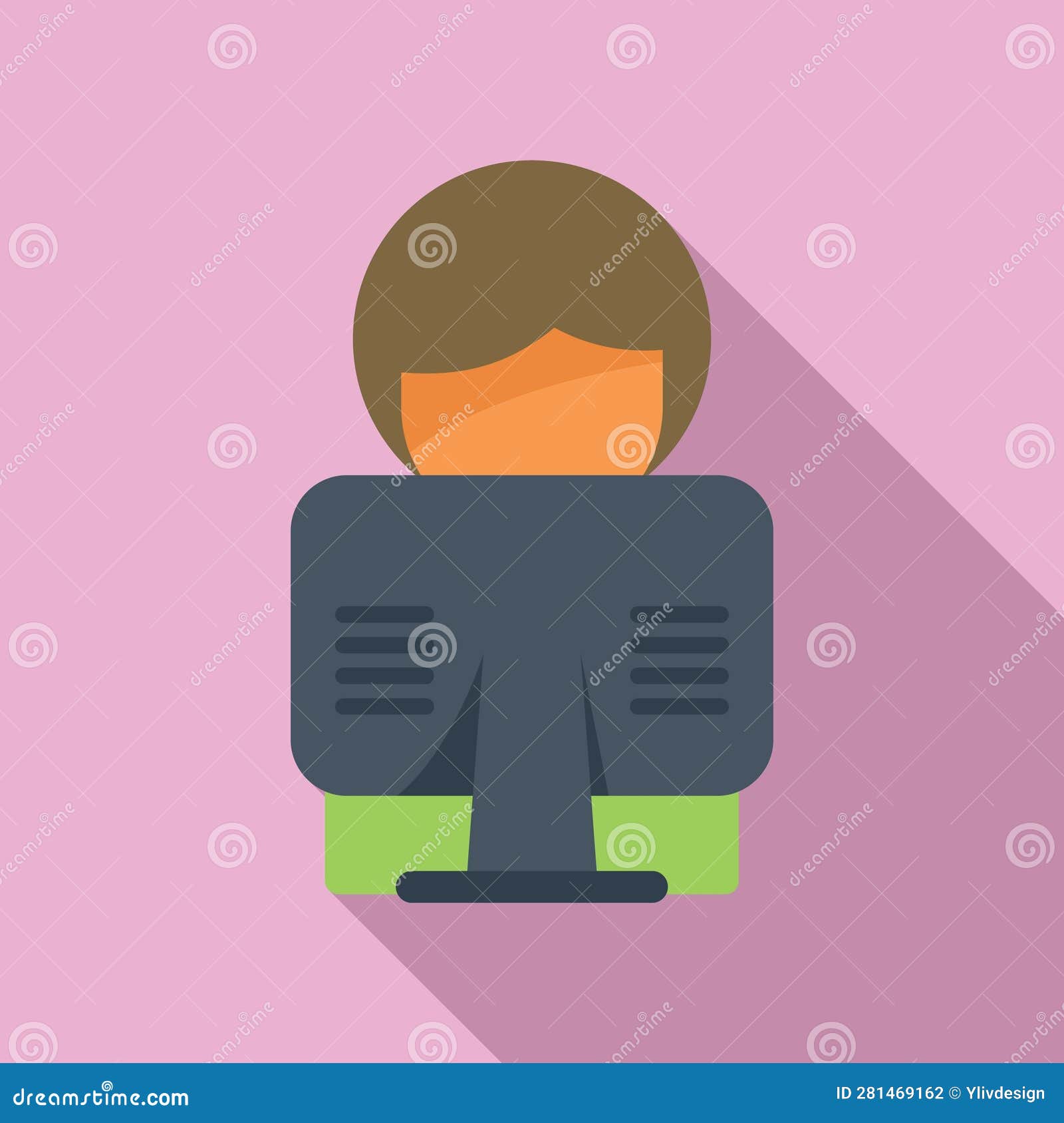 Online Pc Help Icon Flat Vector. Office Service Stock Vector