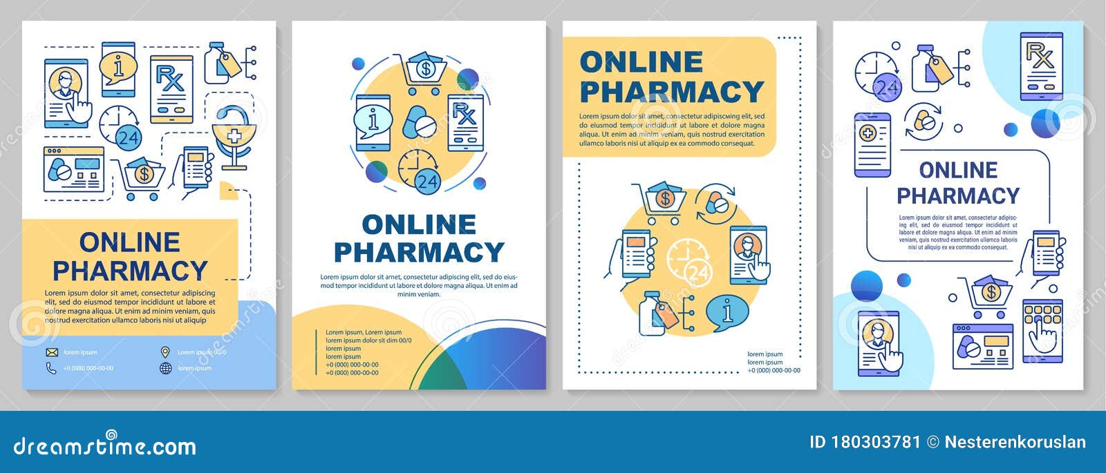 Online Pharmacy Brochure Template Layout. Internet Drugstore Throughout Pharmacy Brochure Template Free