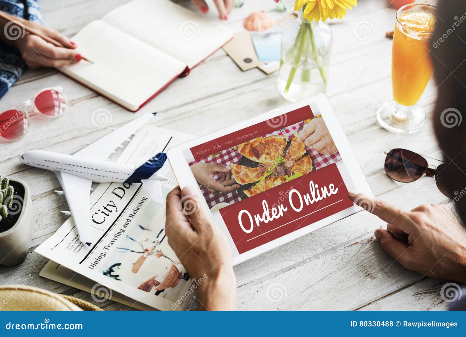 Online Pizza Delivery Service Concept Stock Photo Image of application, service 80330488