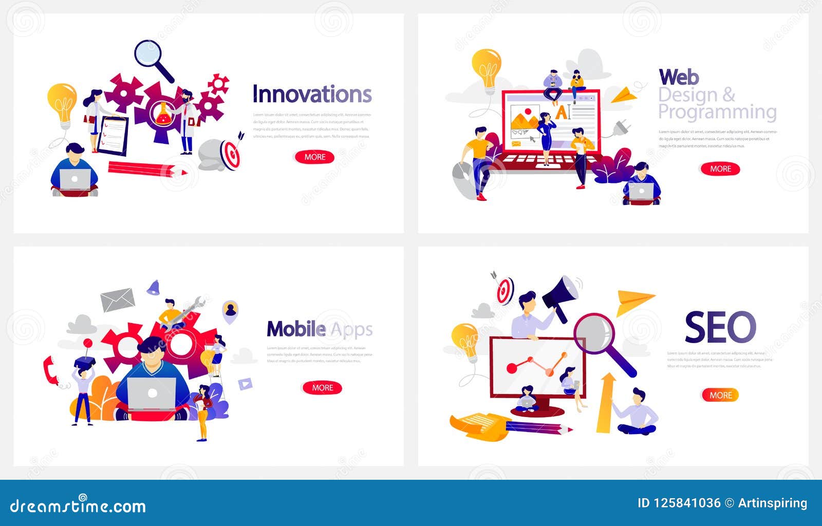 Online programming courses horizontal banner set illustration stock