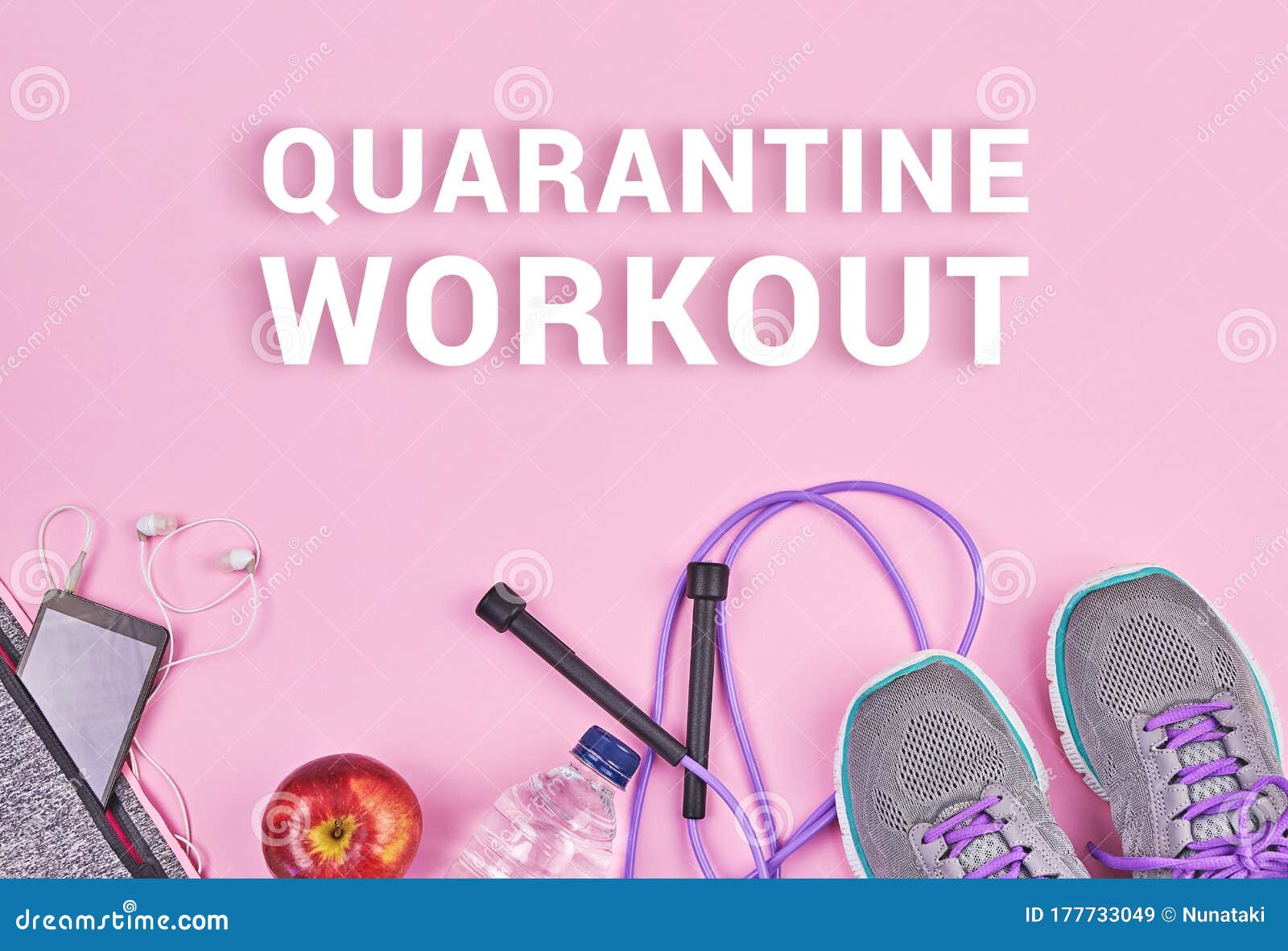 Online Quarantine Workout Concept Stay Home And Stay Fit Stock Image