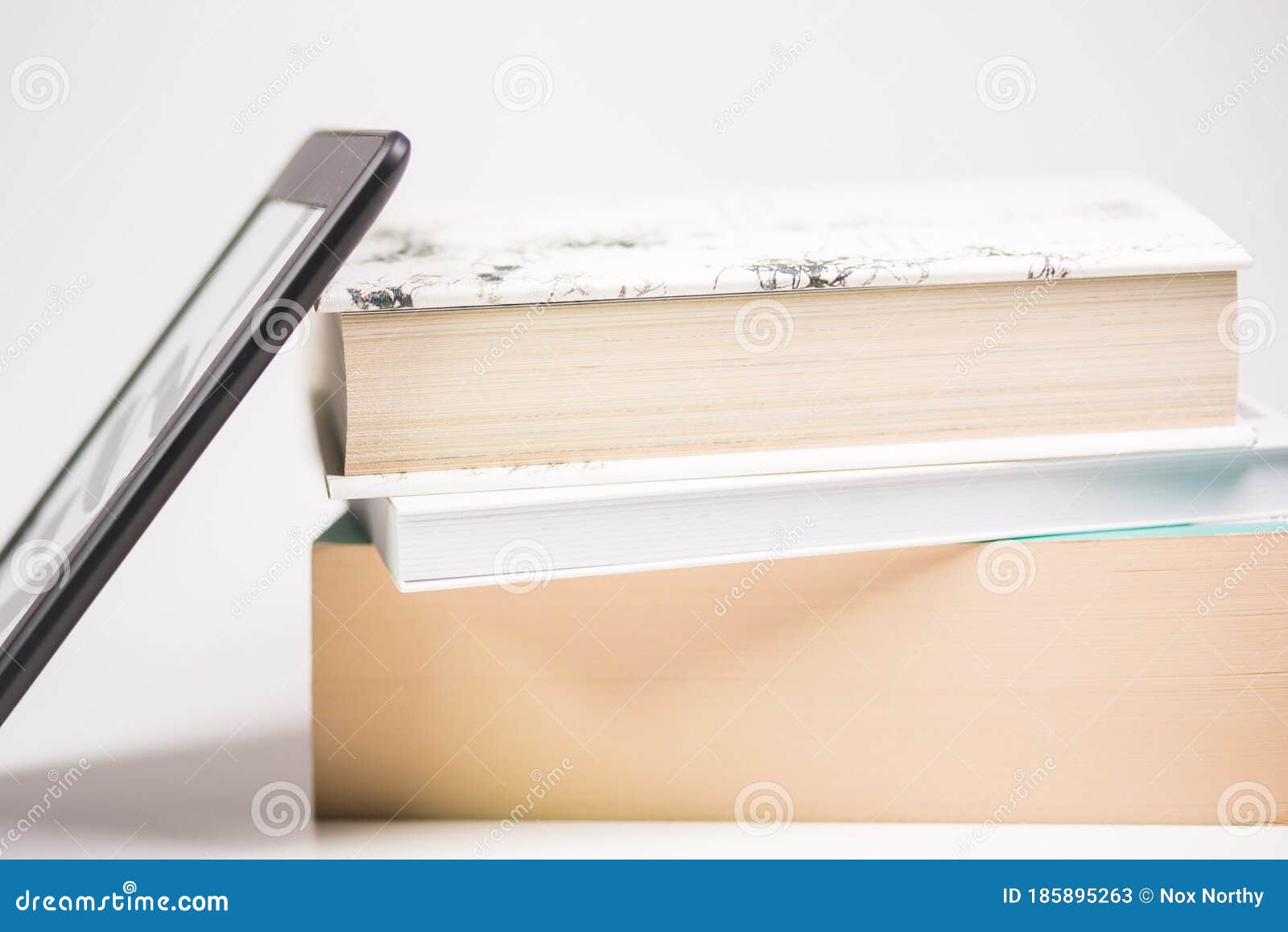 Online Reading of Books. a Reader for Books Stock Image Image of