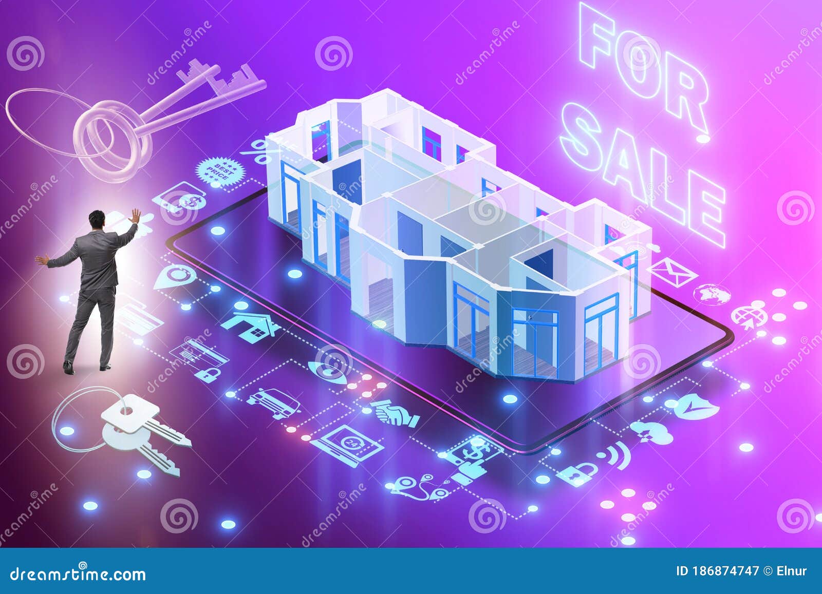online real estate selling and buying concept