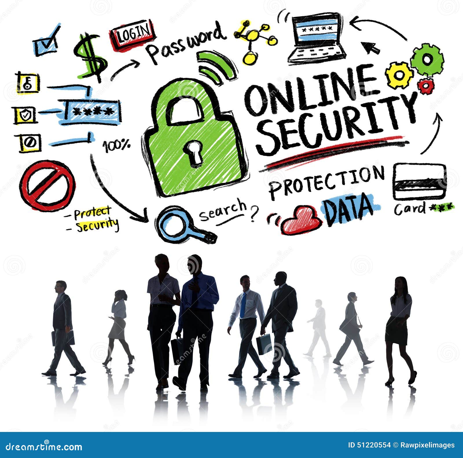 Online Security Protection Safety Business Commuter Stock Photo Image of business