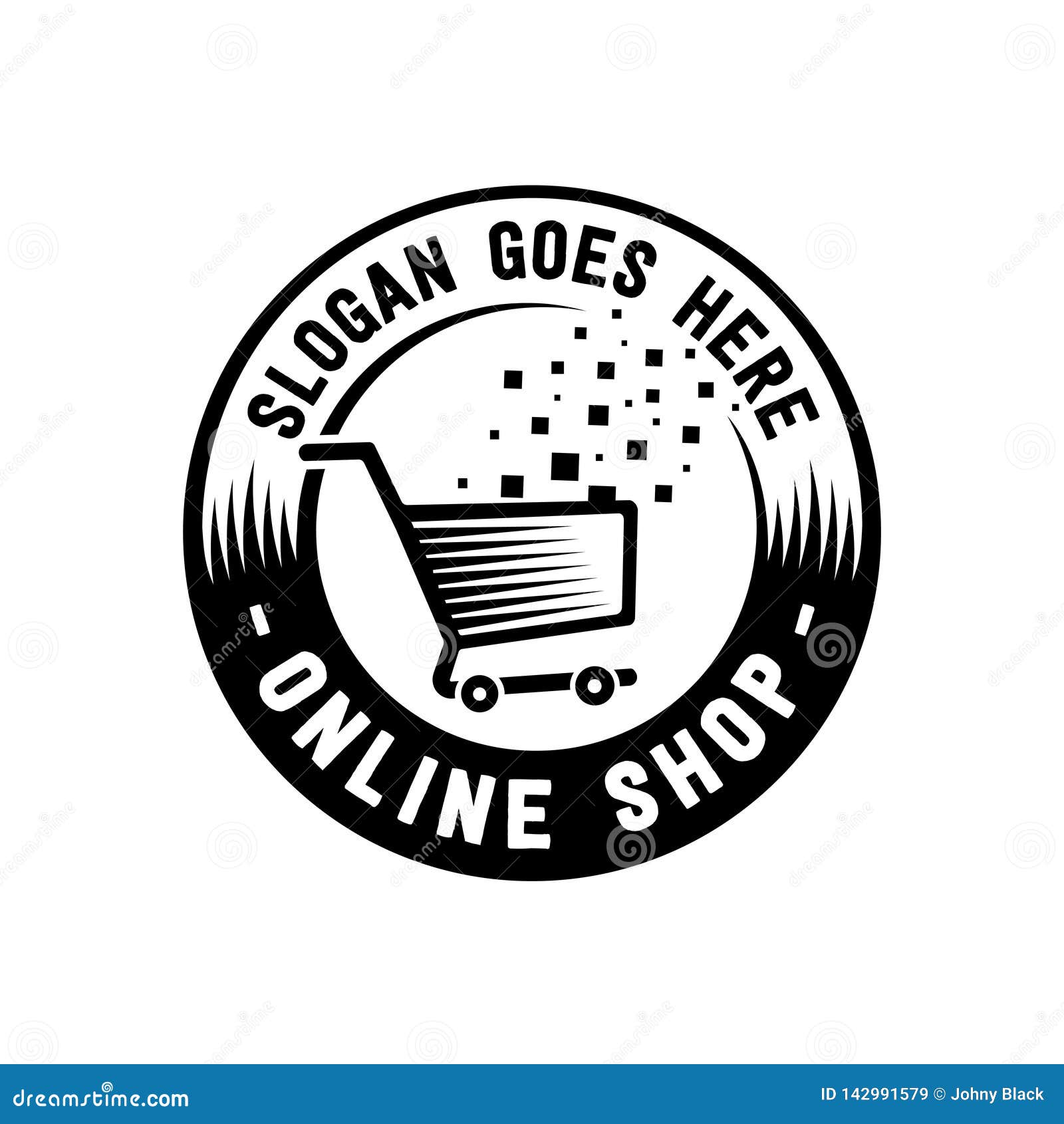 Online Shop Logo Design Template. Shopping Basket Logo. Vector and