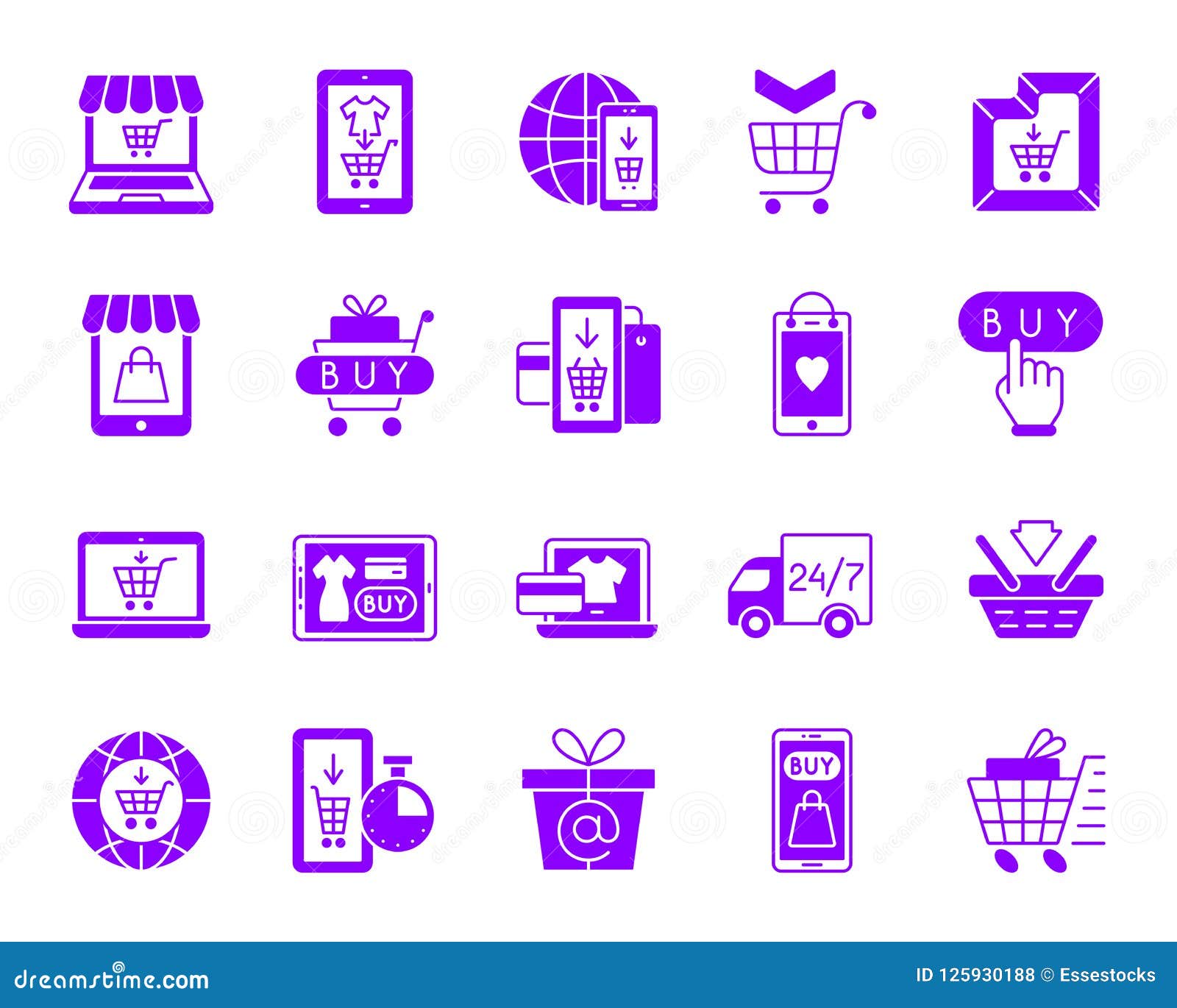Download Online Shop Color Silhouette Icons Vector Set Stock Vector ...