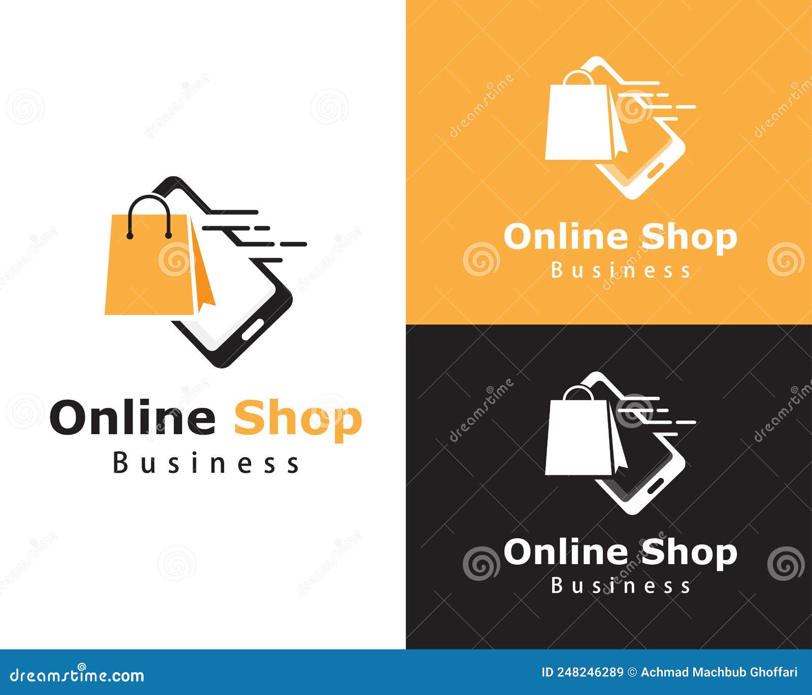 Online Shop Logo Design Creative Mobile Phone Concept Food Delivery