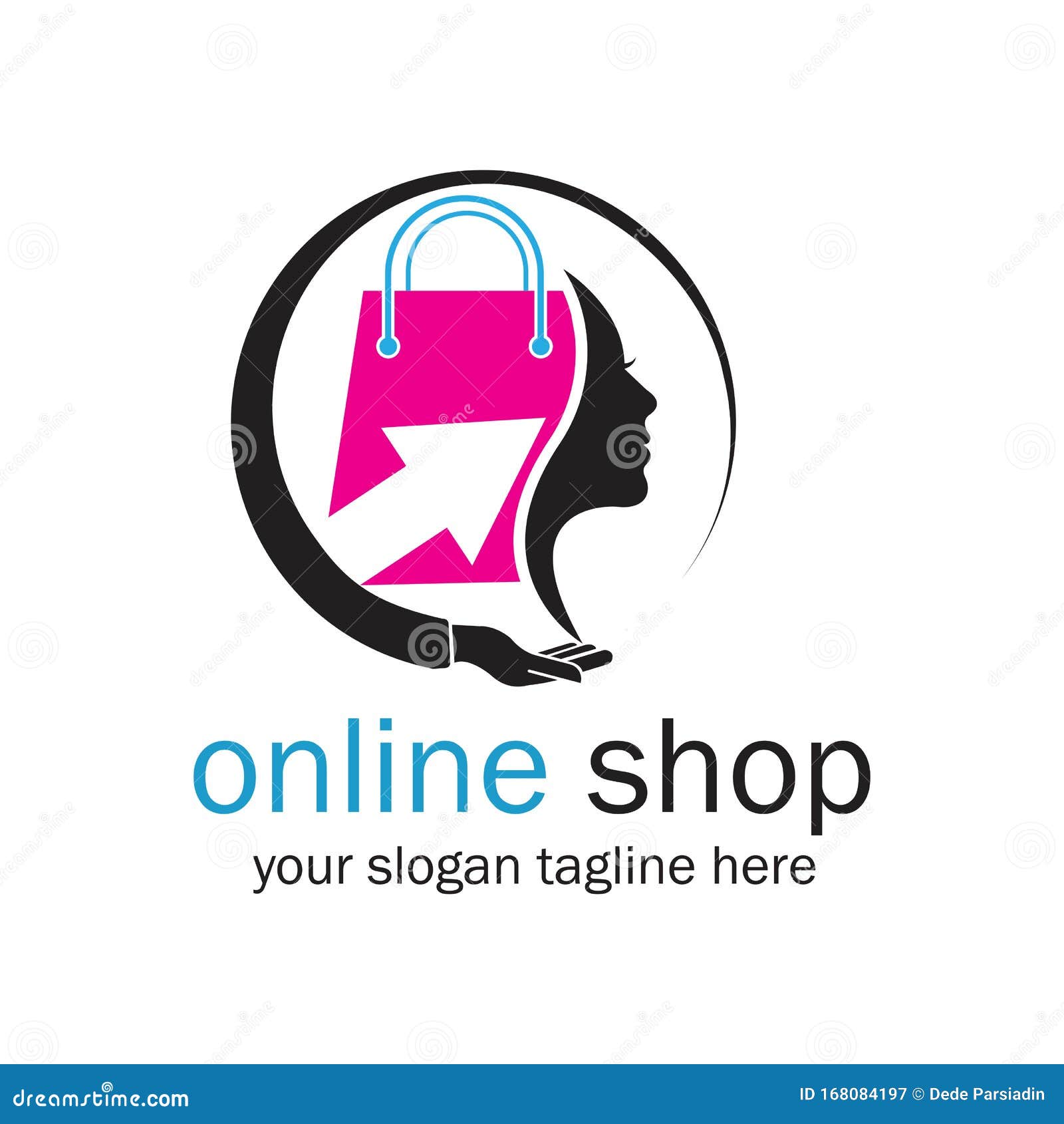 Online Shop Logo Vector Icon Illustration Template Design Stock ...