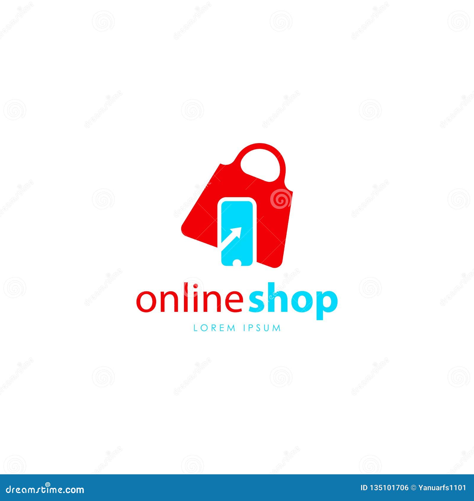 Online Shop Logo Vector. Online Shopping Logo Template Stock ...