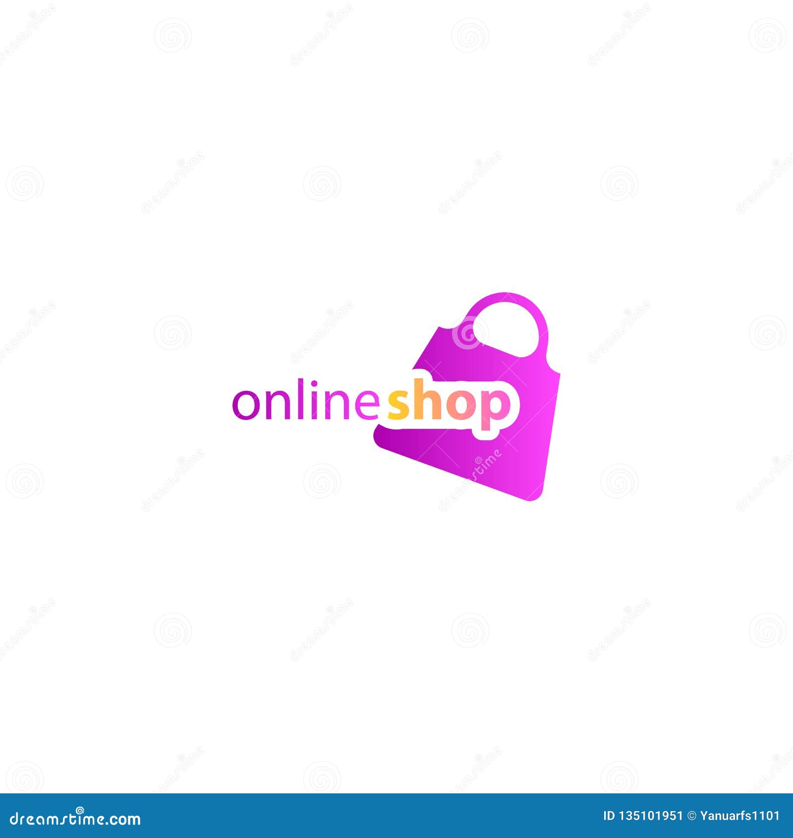 Online Shop Logo Vector. Online Shopping Logo Template Stock
