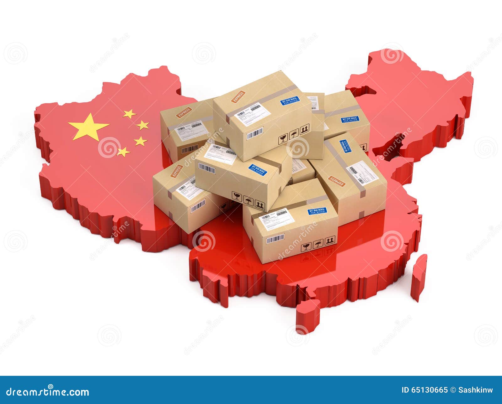 Online Shopping in China Concept Stock Illustration Illustration of