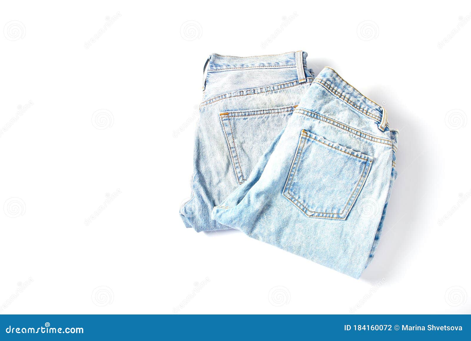 forholdet Tilkalde afkom Online Shopping Concept. a Set of Two Pairs of Jeans Trousers on a White  Background Stock Photo - Image of cloth, jeans: 184160072