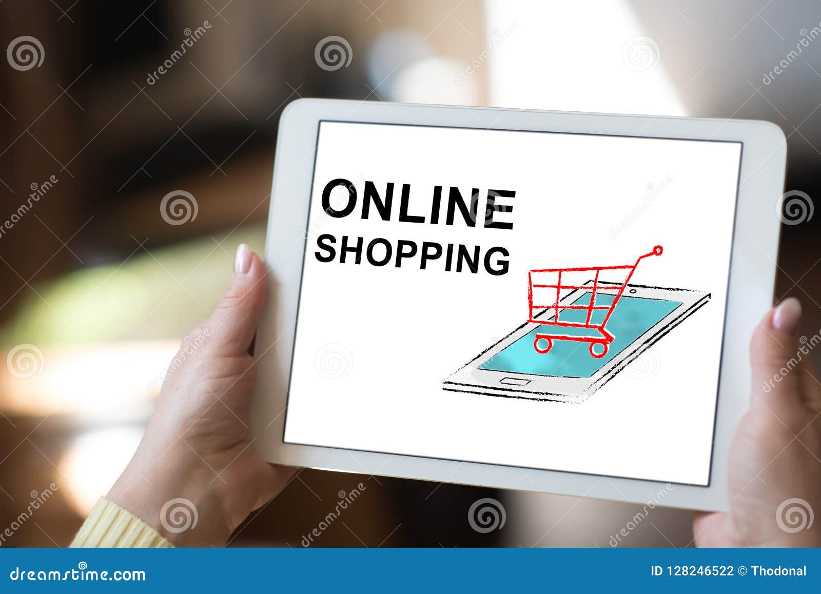 Online Shopping Concept on a Tablet Stock Photo Image of purchase