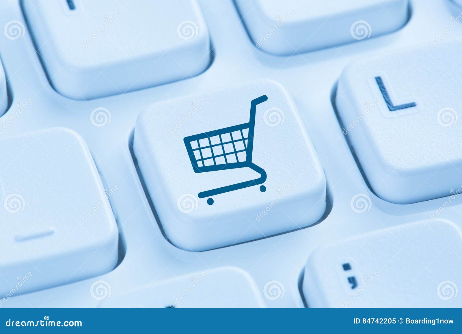 online shopping e-commerce ecommerce internet shop concept blue