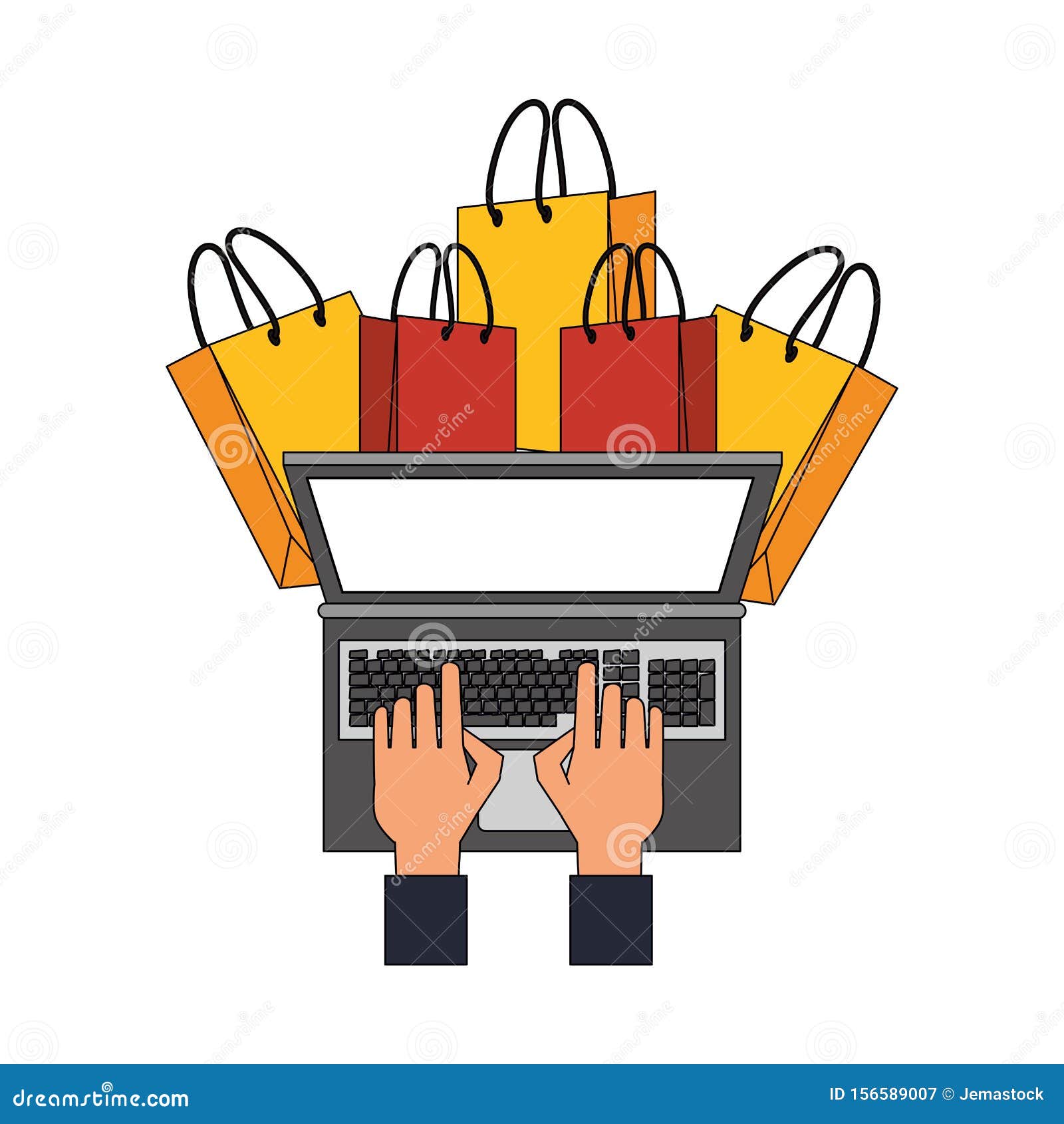Online Shopping Ecommerce Sale Cartoon Stock Vector - Illustration of online,  purchase: 156589007