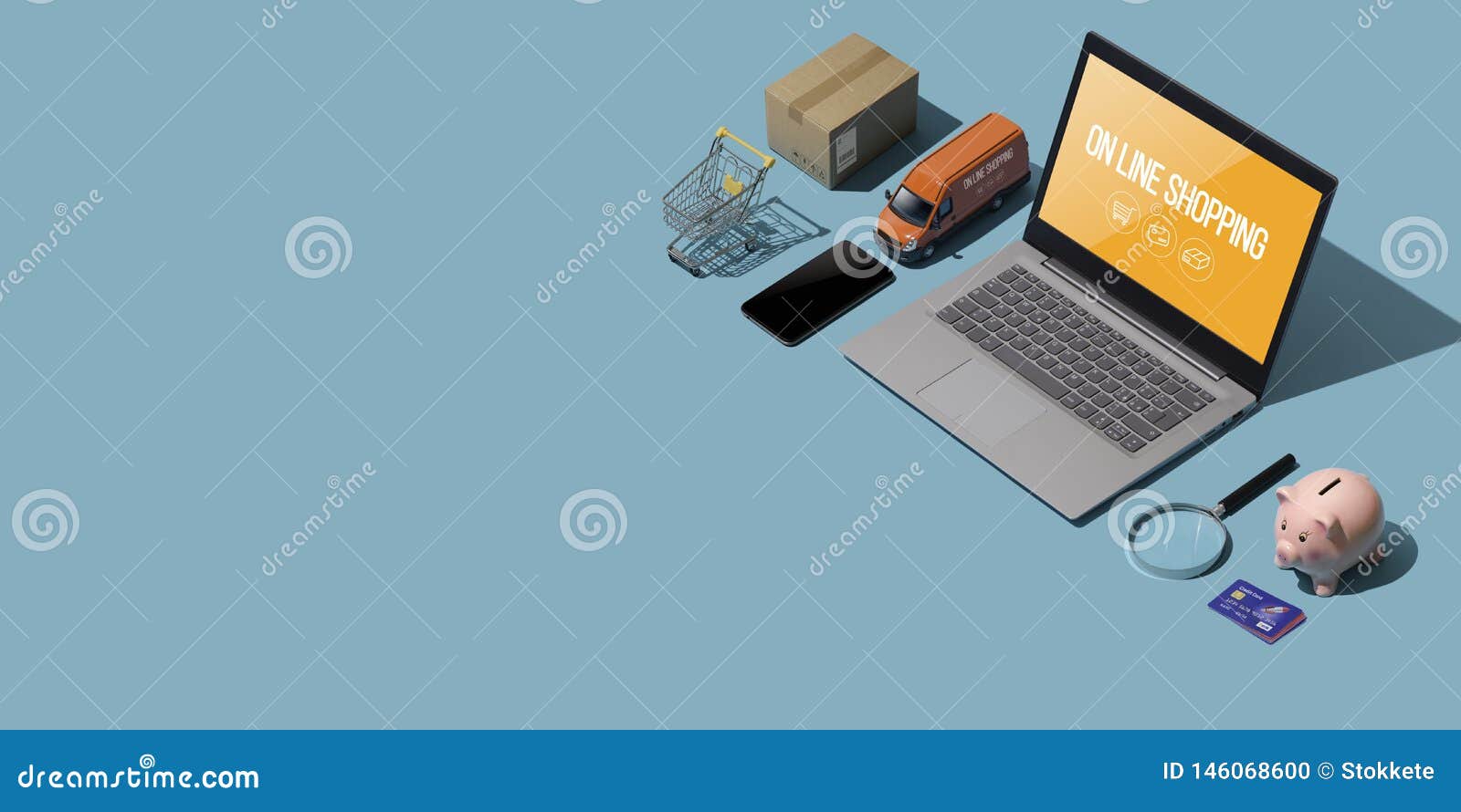 Online Shopping and Express Delivery Stock Photo Image of credit