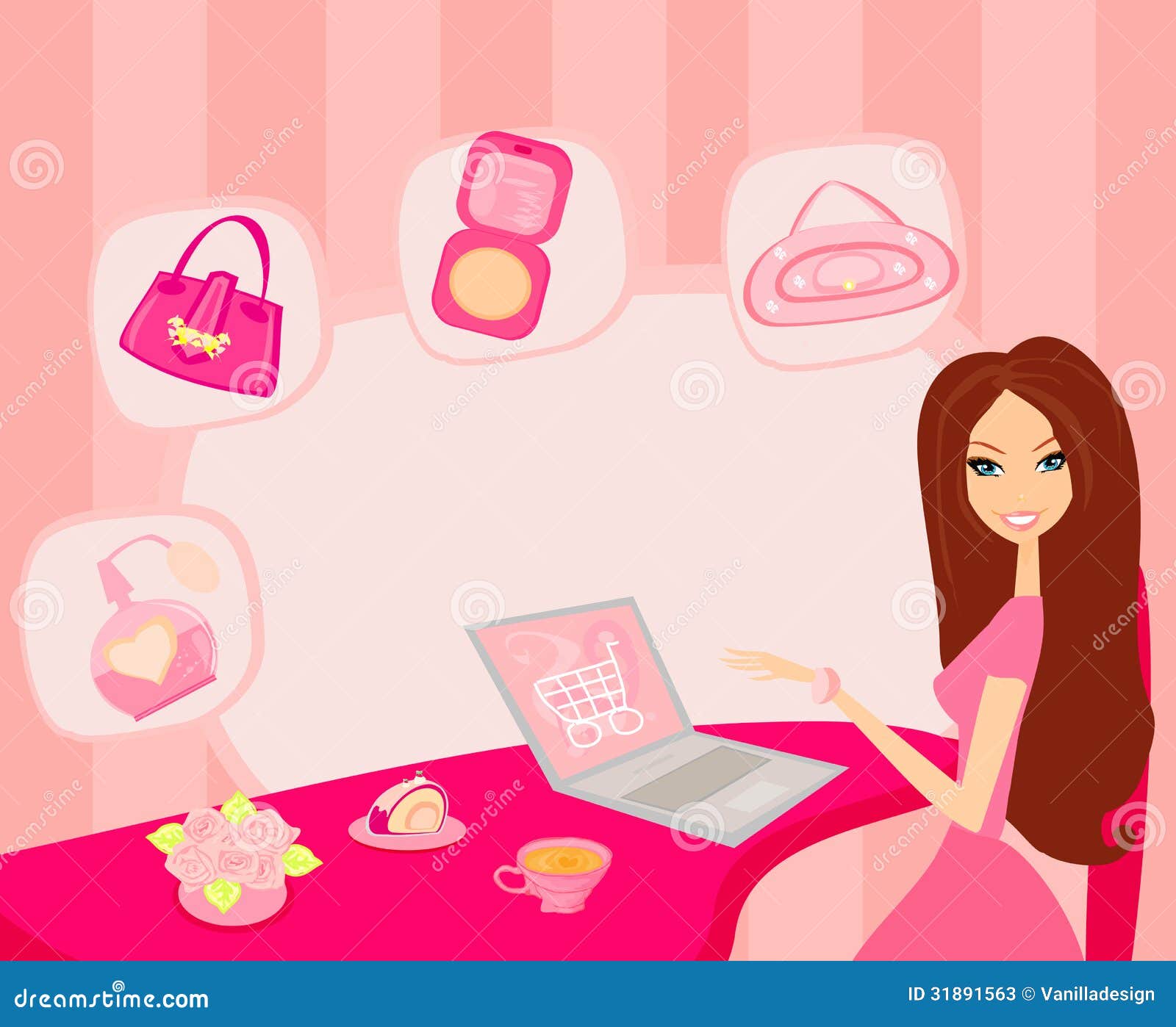 girl online shopping